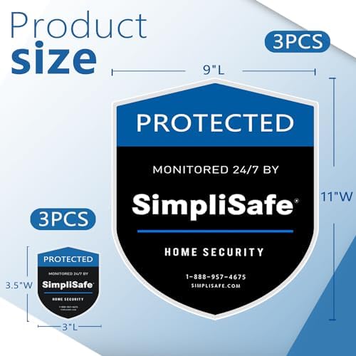 1 Yard Sign with 4 Window Stickers compatible with SimpliSafe Home Security System (STAKE INCLUDED)