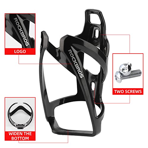 ROCKBROS Bike Water Bottle Holder Ultra-Light Bicycle Bottle Cages with Screws Tool, Universal Bike Cup Holder for Road MTB Mountain Bikes Cycling Accessories(2 Pack)