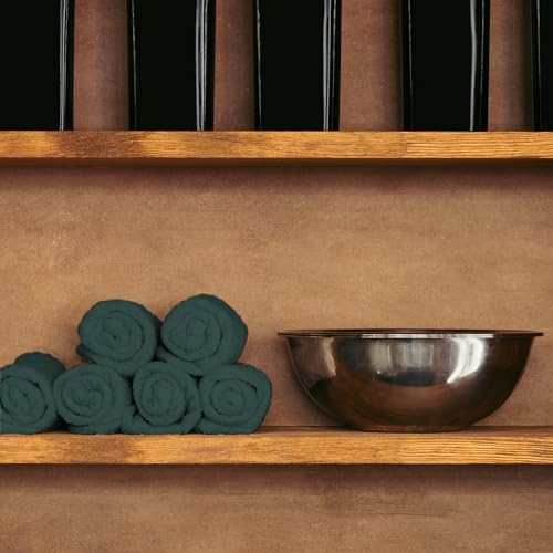 Arkwright Bleach Proof Salon Towels Bulk - Case of 180 - Highly Absorbent, 100% Cotton, Quick Dry Spa Face Towel for Hair Stylist, Barber, Pedicure, and Esthetician, 16 x 27 in, Hunter Green