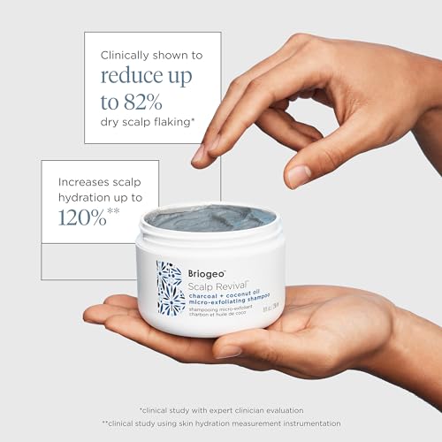Briogeo Scalp Revival Charcoal + Coconut Oil Micro-Exfoliating Shampoo, Treatment for Dry & Itchy Scalp, Clarifying Shampoo for Build Up, Scalp Scrub for Oily Scalp, Vegan, Cruelty-Free, 32 fl oz