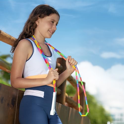 BuyJumpRopes Beaded Jump Rope - Segmented Skipping Rope for Kids - Durable Outdoor Beads