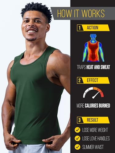 Sweat Spark Men's Sweat Vest - Enhance Your Workouts and Boost Weight Loss Efforts with Increased Sweating and Compression Technology (7XL) Black