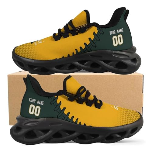 Custom Men's Sneakers Football Personalized Breathable Fan Gift Name & Number Athletic Gym Slip-on Shoes
