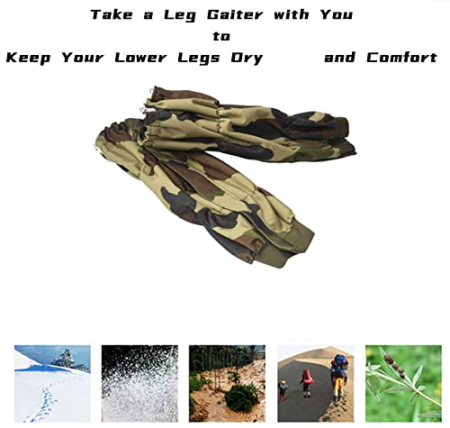 JJZS Adjustable Snake Gaiters for Men & Women, Camo Snake Proof Boot Gators, Snake Bite Protection Guards Chaps, Waterproof Leg Gators for Hiking, Hunting, Snow, Snowshoeing, Rattlesnake