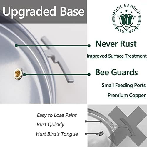 Muse Garden Hummingbird Feeders for Outdoors Hanging, Blown Glass Hummingbird Feeder, Hummingbird Gifts for Mom, Garden Backyard Decor, Unique Gifts Idea for Women Mothers Day, 34OZ, Peacock