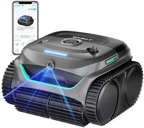 (2025 New) WYBOT C2 Vision Robotic Pool Vacuum with AI Camera, Ultra-Fine Filtration Pool Cleaners for Above&Inground Pools, Comprehensive 8 Mode, Wall Climbing, Smart Navigation, Gray