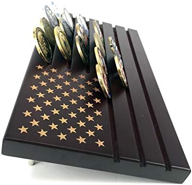 American Flag 6 Rows Challenge Coin Display Holder Military Coin Stand (Large)