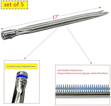 Direct store Parts Kit DG257 Replacement for Ducane 5 Burner 30500701/30500097 Gas Grill Repair Kit Stainless Steel Burners & Heat Plates