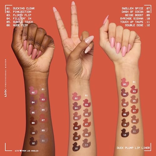 NYX PROFESSIONAL MAKEUP Duck Plump Plumping Lip Liner, Matte Pencil With Up To 10HR Wear, Subtle Touch (Deep Nude Lip Liner)