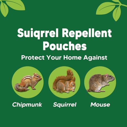 Squirrel Repellent Outdoor, Chipmunk Repellent, Squirrels Repellant for Garden, Chipmunk Deterrent for Attic, Keep Squirrel Out of Cars for, Repellants Squirrels for Plant & Bird Feeder-8P