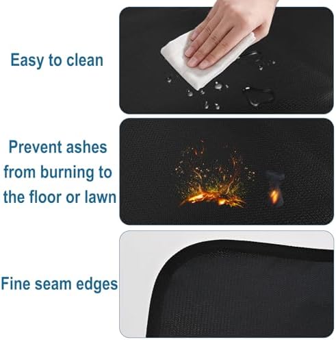 Outdoor Grill Mat - 60x40 Inch Double-Sided Fireproof Deck and Patio Protector, Waterproof Oil-Proof BBQ Mat for Under Grill, Fire Pit or Fireplace, Heavy Duty Grill Floor Pad