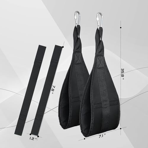 Hanging Ab Straps for Pull Up Bar: Gym Ab Sling Straps for Arm Pull up Workout Support for Training Knee and Leg Raises (Black)