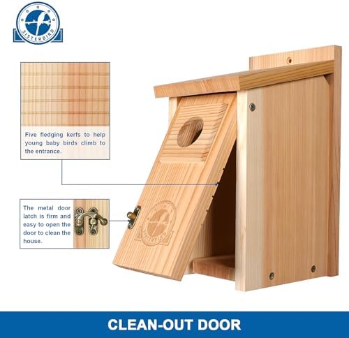 Bluebird Houses for Outside, Blue Bird Houses for Outdoors, Premium Bird House, Pack of 2 Bluebird House, Wooden Birdhouses Kits for Adults for Durable Yard Decor