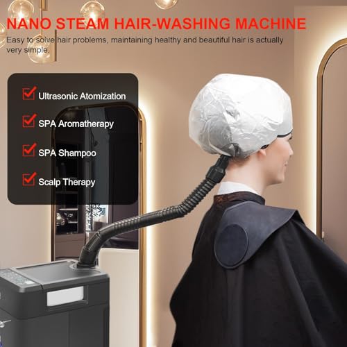 Elitzia Hair Steamer Micro Mist Scalp Detoxify for Hair Wash Reclining Chair Bed Attachment Professional Hair Care for Salon SPA Barber Shop with Storage Draw ET1939
