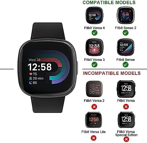 Vancle Bands Compatible with Fitbit Versa 4 / Versa 3 Bands Women Men, Fitbit Sense 2 / Sense Bands, Soft Silicone Replacement Bracelet Strap for Fitbit Versa 4/ Sense 2 Smart Watch (Large, Dark Purple)