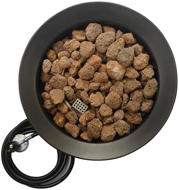 Amazon Basics Portable Propane Fire Pit, 19 inch Round Gas for Patio, 55,000 BTU Carry Strap