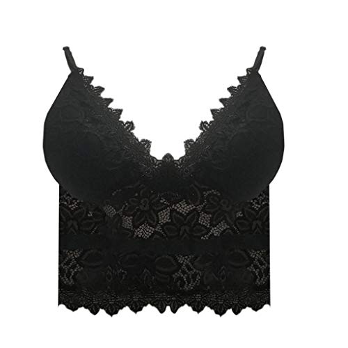 Aniywn Sexy Women Underwear Solid Color Lace Patchwork Vest Crop Wire Free Bra Tank Tops Blouse