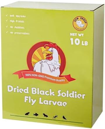 UCM Group 10LB Dried Black Soldier Fly Larvae for Chicken, Poultry, Wild Birds,100% Natural Non-GMO, No Additives, Treat, More Calcium Chicken Treats Than Mealworms