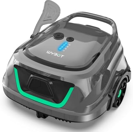 (2025 Upgraded) WYBOT A1 Cordless Pool Vacuum Up to 120 Mins Runtime, Robotic Pool Cleaner with Dual Filters, Ideal for Flat Above Ground up to 1076 Sq.ft Sq. Ft. (Green Black)