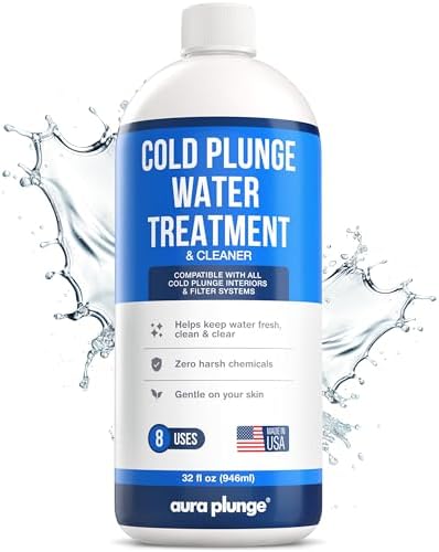 3in1 Natural Cold Plunge Water Treatment - Cleaner, Clarifier & Water Stabilizer for Cold Plunge - No Harsh Chemicals - Keeps Ice Bath Water Clean & Odor-Free - Made in USA (8 Week Supply, 32oz)