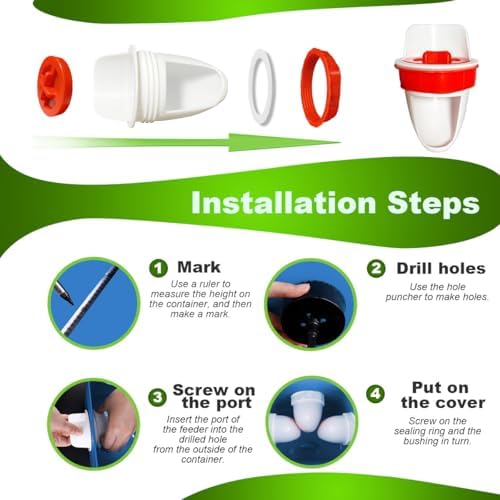 10 PCS Chicken Feeder Port DIY Automatic Chicken Feeder, Poultry Feeder, No Waste, Rat-Proof, Waterproof