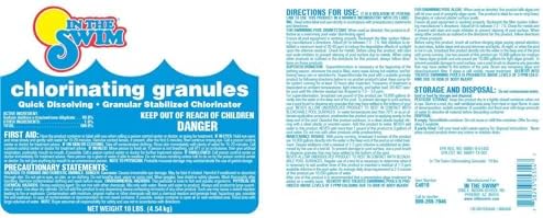 In The Swim Sodium Dichlor Chlorine Shock Granules for Sanitizing Hot Tubs and Spas – Fast Dissolving, pH Balanced Sanitizer - 56% Available Chlorine, 99% Sodium-Dichlor – 5 Pound