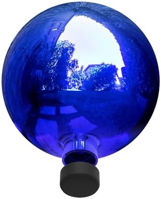 Alpine Corporation 10" Diameter Indoor Outdoor Glass Gazing Globe Festive Yard Decor, Blue