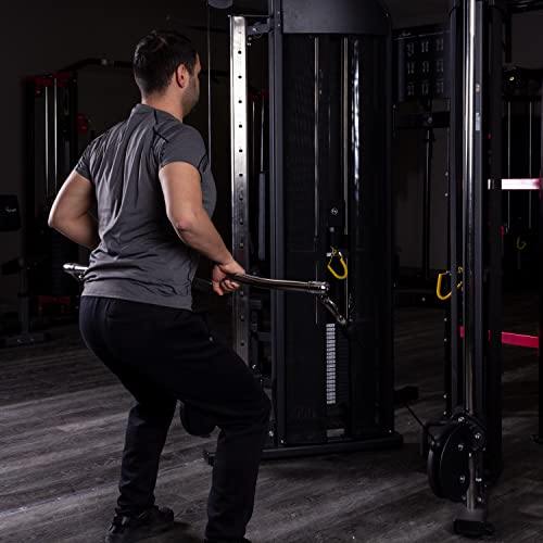 AmStaff Fitness Multi-Purpose EZ Curl Bar - Double Hook (EZ Curl) LAT Attachment Bar