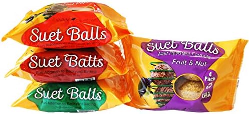 Wildlife Sciences Melt Resistant Suet Balls Variety 16 Pack, 4 Wrapped Packs of 4 Bird Suet Balls
