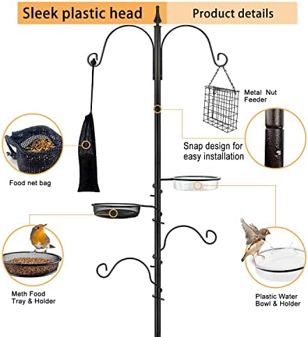 Premium Bird Feeding Station Kit - Multi Feeder Hanging Set with Suet Cage, Bird Bath & Finch Sock Attractors