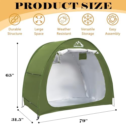 Bike Shed 6.6FT Waterproof 210D Oxford Fabric, Bike Storage with Window Design for Outdoor Storage, Bike Storage Tent for 2-3 Bikes, Outdoor Storage Waterproof