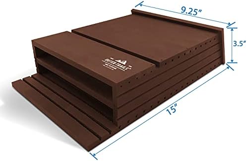 Japanese Cedar Bat House Habitat: Two Chambers, Weatherproof, Easy Install, Brown