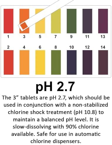 1" Stabilized Chlorine Tablets for Swimming Pool | Slow Dissolving Chlorinating Tabs for Above Ground or Inground Pools, & Spas/Hot Tubs | 5 lbs