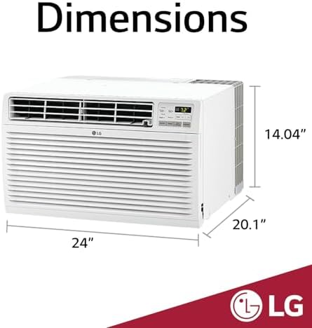 LG 10,000 BTU Through the Wall Air Conditioner, 115V, Cools up to 440 Sq. Ft. for Bedroom, Living Room, Apartment, with Remote, 3 Cool & Fan Speeds, Wall AC Unit, White