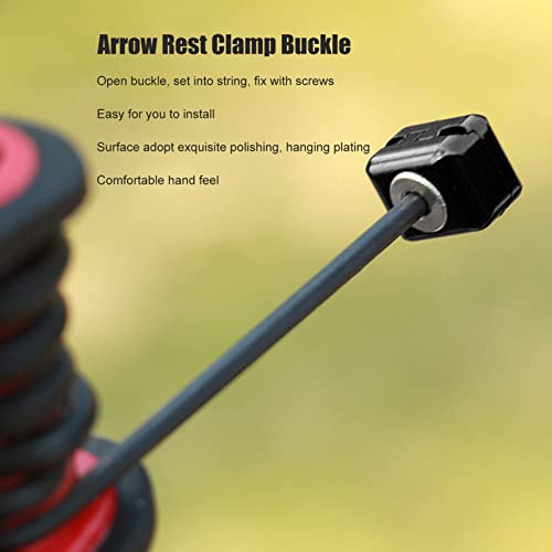 Qiilu Drop Away Arrow Rest Clamp Buckle Arrow Rest Clamp Buckle Aluminum Alloy Arrow Rest Cable Clamp Buckle Metal Fastener Clip Archery Bowstring Adjustment Knob for Compound Bow Drop (Black)