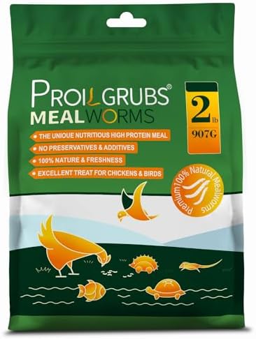 PROILGRUBS 2 LBS Dried Mealworms Super High Protein Nutritious Feed for Birds &Chickens - Organic Meal Worms for Laying Hens,Duck,Fish,Turtle,Reptil…