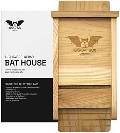 BIGBATBOX - Complete Bat House for Outdoors - Clean Backyard from Mosquitoes - No Interior Paint - One-Chamber Design - Easy to Hang - Bat Houses for Outdoors