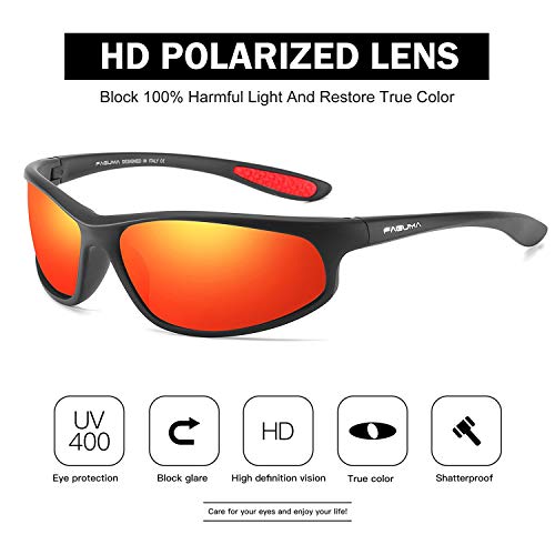 FAGUMA Polarized Sports Sunglasses For Men Cycling Driving Fishing 100% UV Protection