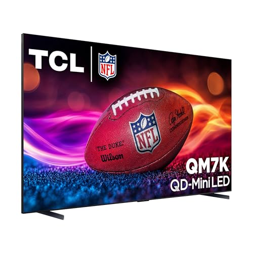 TCL 115-Inch QM7K QLED 4K Smart QD-Mini LED TV with Google TV (115QM7K, 2025 Model) Dolby Vision IQ, Dolby Atmos, HDR, Game Accelerator up to 288Hz, Voice Remote, Compatible with Alexa