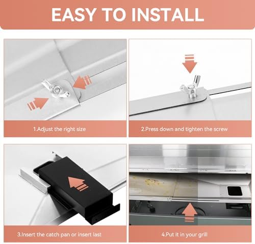 Universal Grease Tray with Catch Pan for Nexgrill 720-0888s 720-0888 720-0896, 3/4/5 Burner Gas Grill, Adjustable Drip Pan for Expert,Charbroil, Dynaglo, Kenmore, BHG, Grill Master Backyard Uniflame