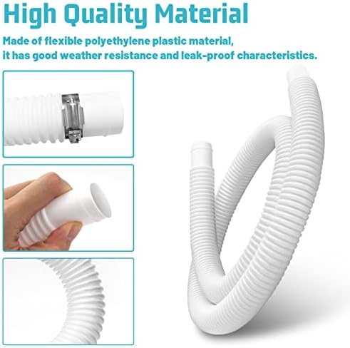 1.25" Pool Hose Replacement for Intex Filter Pump - 59" Long Pool Hose for Above Ground Pools, 1 1/4 Inch Pool Connector Hoses Compatible with Intex Pump 607 637(2 Pack)