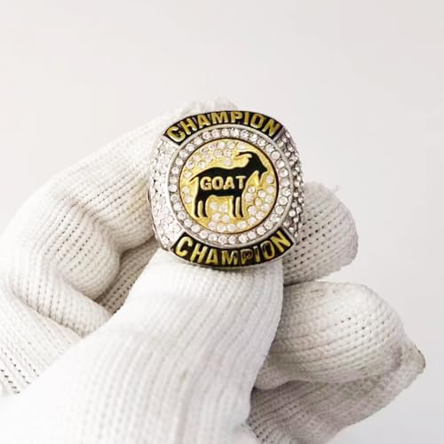 guancrown Goat Championship Rings Award Trophy Medal Greatest of All Time Gift for Tournament or League Champion Winner (just Ring, Size 10)
