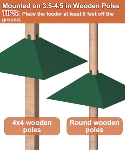 Metal Squirrel Baffle for 4x4 Post, Outside Wooden Pole Mount Squirrel Guards for Bird Feeders, 17 Inch Squirrels Deterrents Stopper to Deter Racoons, Green, 1pcs