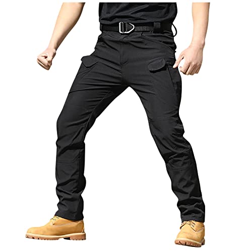 Baggy Cargo Pants Men Summer Work Pants Hiking Pants Cotton Outdoor Camo Tactical Pants Waterproof Pants Motorcycle Pants Mens Lightweight Stretch Fishing Travel Camping Pants with Multi Pockets