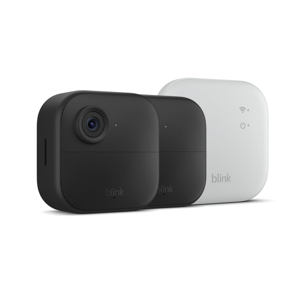 Blink Outdoor 4 XR (newest model) – two-year battery wireless camera with 4x security coverage, 1000 ft open-air range or 400 ft with typical use — 2 camera system