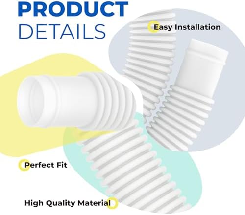 ANTOBLE Pool Hose for Intex 1.25" Diameter Above Ground Pool Pump Hoses Replacement Accessory 59" Long 1-1/4 Swimming Pool Filter Pump Hoses 607 637 With 4 Metal Clamps, 2 Pack