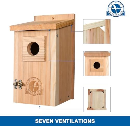 Bluebird Houses for Outside, Blue Bird Houses for Outdoors, Premium Bird House, Pack of 2 Bluebird House, Wooden Birdhouses Kits for Adults for Durable Yard Decor