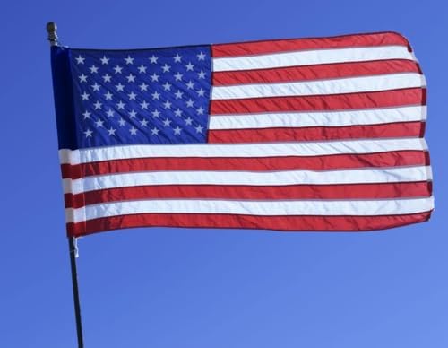 American Flag 2.5x4 Ft Pole Sleeve Banner Style-Embroidered Stars,Sewn Stripes,UV Protected,Heavy Duty Durable Polyester USA US Outdoor Indoor Flags (Pole NOT Included)