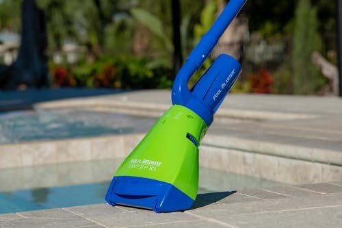 POOL BLASTER Aqua Broom Sweep XL Cordless Rechargeable Pool Vacuum for Hot Tub, Spa & Spot Cleaning in Above Ground & Inground Pools, 40 Min Run Time, Pole Set, Battery-Powered Hot Tub Vacuum Spa Vac
