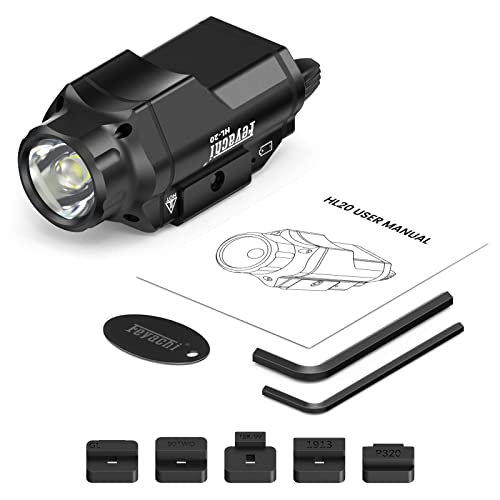 Feyachi HL-20 Pistol Light Compact 400 Lumens Weapon Light Pistol Flashlight Tactical Handgun Rail Mount Flashlight